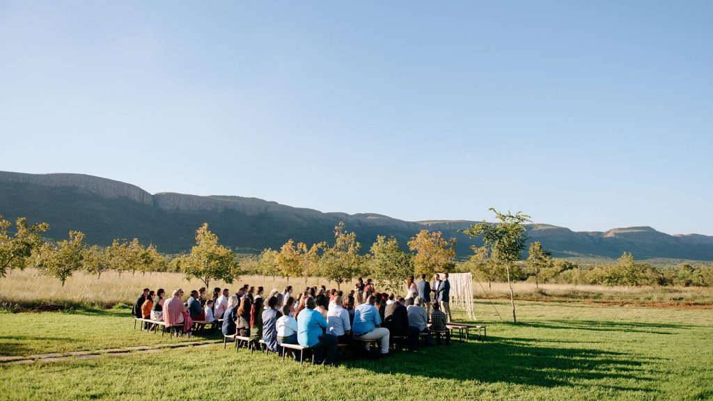 Wedding venue in an orchard